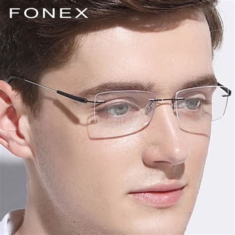 Aliexpress Buy Rimless Glasses Frame Men Women Titanium Tr