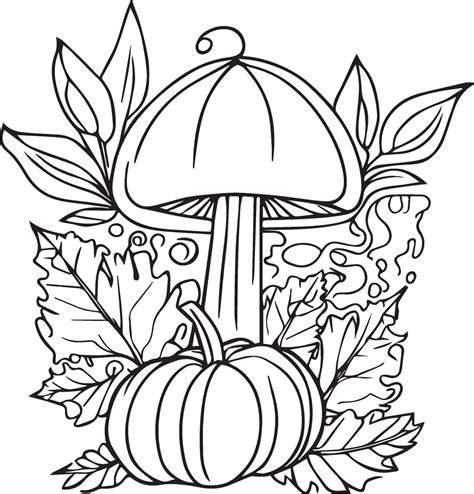 Leaf Bell Paper Food Nature Thanksgiving Coloring Sheet Free