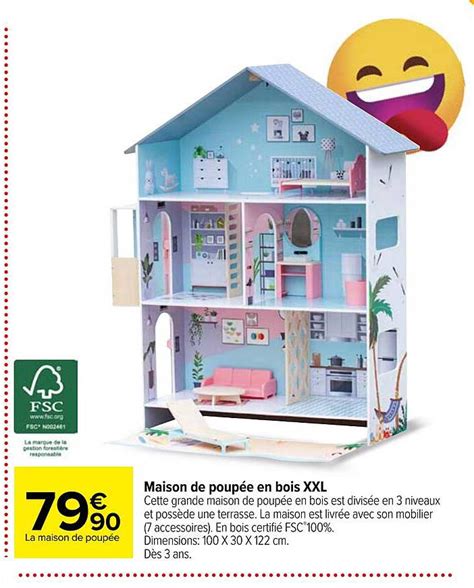 Promo Maison De Poup E En Bois Xxl Chez Carrefour Icatalogue Fr