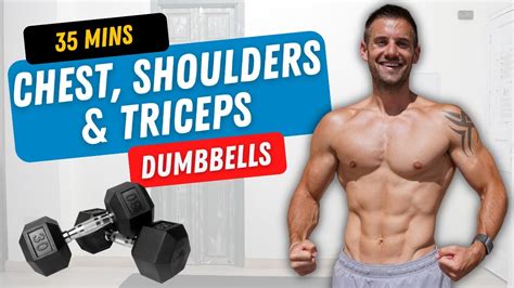 35 Minute INTENSE CHEST SHOULDERS TRICEPS Dumbbell Workout To BUILD