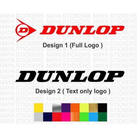 Dunlop tires logo stickers in custom colors and sizes