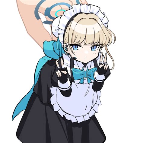 The Big Imageboard Tbib 1girl 1other Apron Black Dress Black Gloves