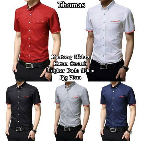 Jual Bps Cod Kemeja Pria Thomas Pendek Pdk Baju Pakaian Hem Cowok