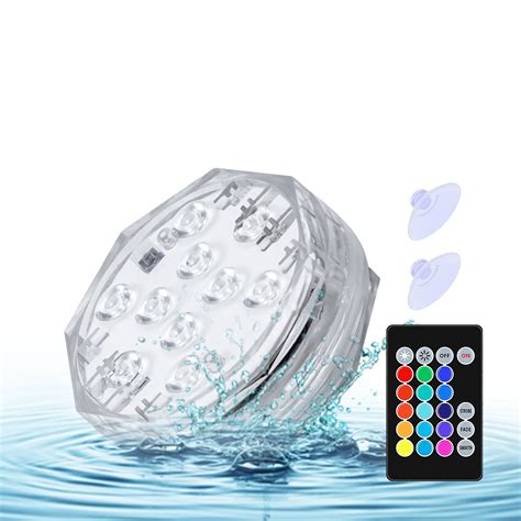 LED Underwater Lights With Remote 15 Colors Submersible Waterproof