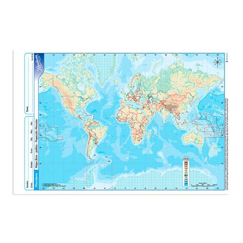 Mapa Planisferio F Sico Pol Tico Rivadavia N Block De Mapas