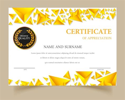 Free Vector | Certificate template gold design