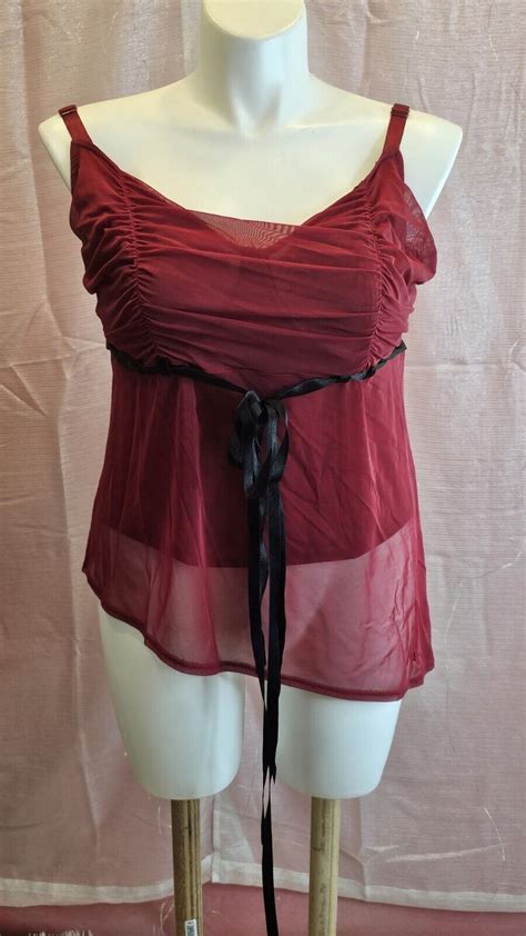 Lane Bryant Cacique Corset Lingerie Nightgown Top Bur Gem