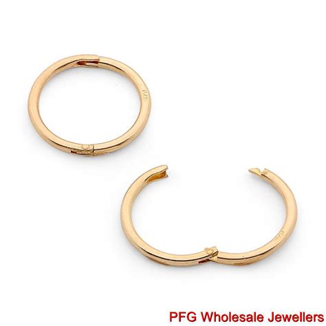 Genuine 375 9ct Yellow Gold Solid Sleeper Hinged Hoop All Day