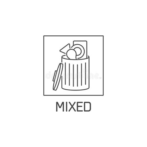 Vector Logo Badge And Icon For Mixed Waste Symbol Of Sorting Garbages