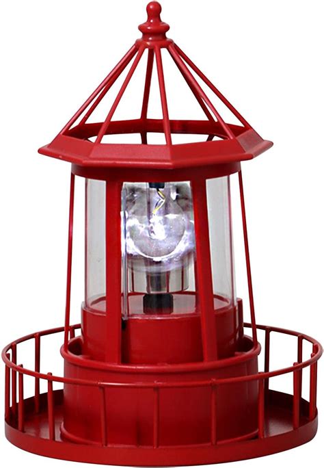 Solar Lighthouse Rotating Light 360 Degree Light Houses Lamp For Yard