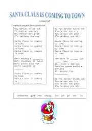 Santa Claus Is Coming To Town Worksheets