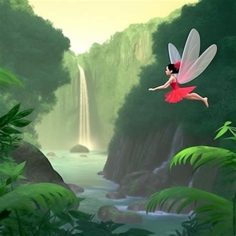 Premium Ai Image Araffe Flying Over A Waterfall In A Jungle With A