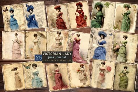 Victorian Vintage Lady Journal Ephemera Graphic By Md Shahjahan