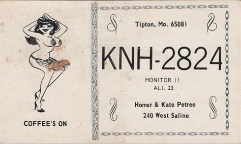 CB Radio QSL Postcard Nude Comic Homer Kate Petree 1970s Tipton Missouri EBay
