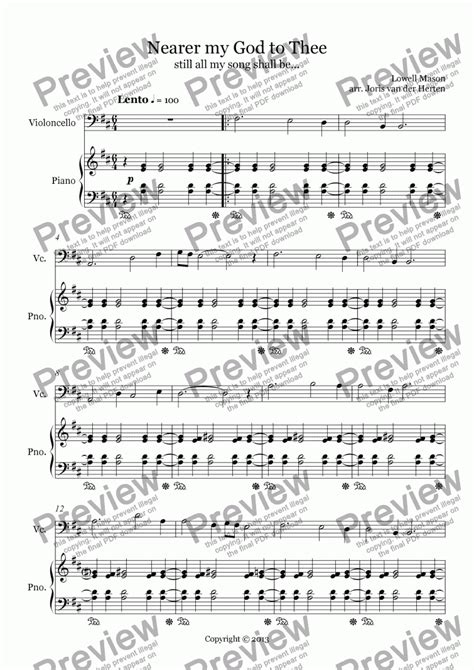 Nearer My God To Thee Cello Piano Download Sheet Music Pdf File