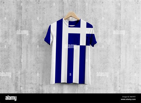 Greece Flag T Shirt On Hanger Greek Team Uniform Design Idea For