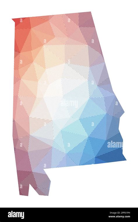 Map Of Alabama Low Poly Illustration Of The Us State Geometric Design