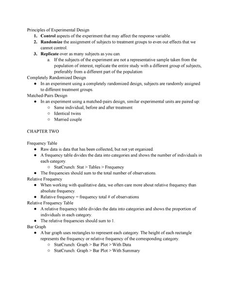 Sep Notes From Professor Schwaighofer Principles Of Experimental