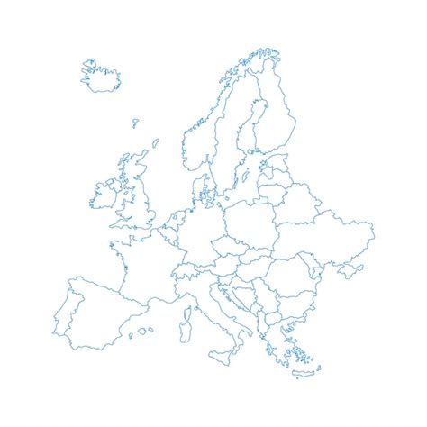 Mapa En Blanco Editable Del Vector De Europa El Mapa Del Vector De Images