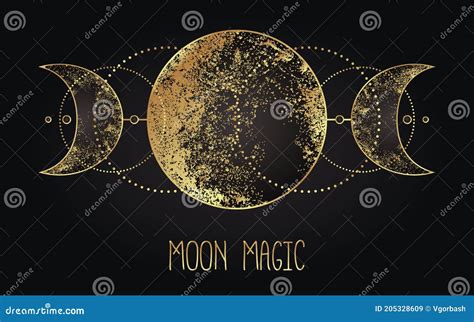 Magia Lunar Símbolo De La Diosa De La Luna De Wicca Pagana De Luna