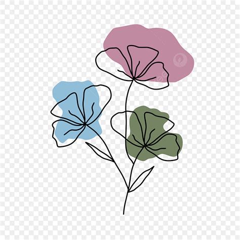 Abstrack Shape Png Transparent Line Art Drawing Of Flower With