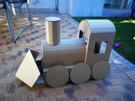 Cardboard Train Made This Larger Version Of The Train For A School