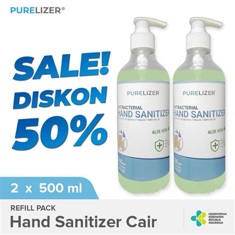 Jual PURELIZER Hand Sanitizer Cair 500ml X2 Handsanitizer Pump PAKET 2