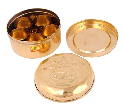 Buy Shiv Shakti Arts Pure Brass Box Small Mandir Roli Chawal