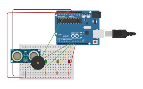 Circuit Design Sensor De Distância Tinkercad