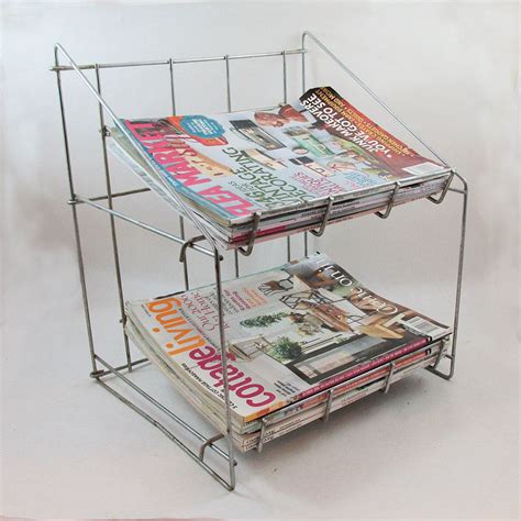 Vintage Wire Magazine Literature Rack Folds Down For Compact Storage