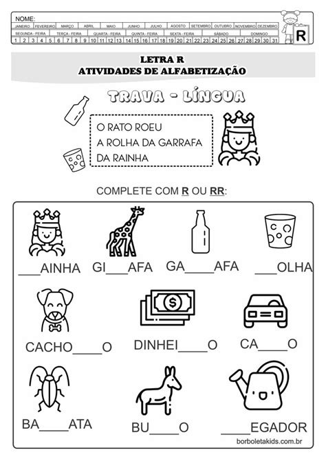 Letra R Atividades De Alfabetiza O Atividades De