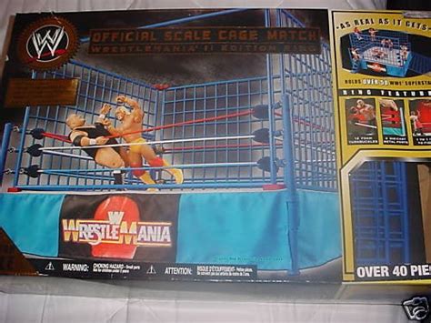 WWE COLLECTIONS: OFFICIAL SCALE CAGE MATCH WWE JAKKS WRESTLEMANIA RING ...