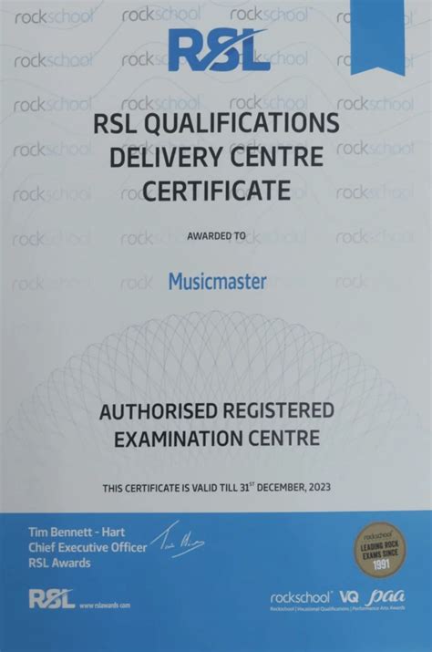 Rockschool London Music Grade Exams