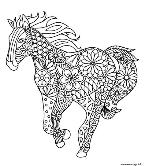 Coloriage Cheval Mandala Adulte En Course Dessin Adulte Cheval Imprimer