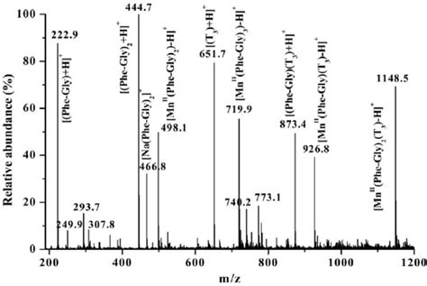 Esi Mass Spectrum Of A Sample Mixture Containing T 3 100 ␮ M Phe Gly