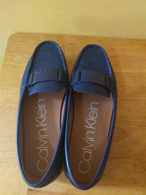 Calvin Klein Navy Blue Loafers Womens Fashion Footwear Loafers On Carousell