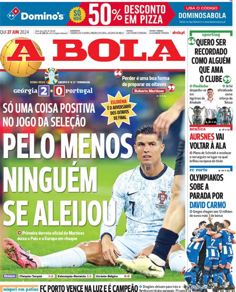 Capa Jornal A Bola Junho Capasjornais Pt