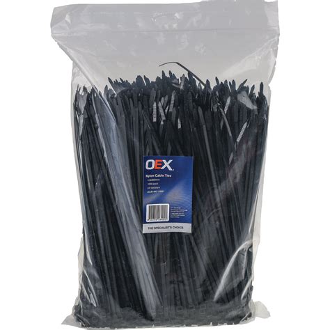 Oex Black Nylon Cable Ties Mm X Mm Pc Acx