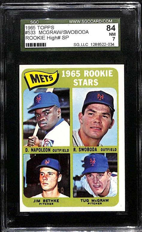 533 McGraw Swoboda Bethke Napoleon Rookie Stars 1965 Topps Baseball