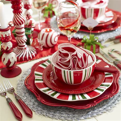 Christmas Stripes Dinnerware Christmas Dishes Christmas Dinnerware