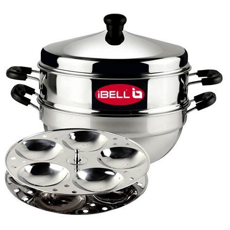 Ibell Ip10p2multi Stainless Steel Idli Pot Steamer With Kadai 2 Plate