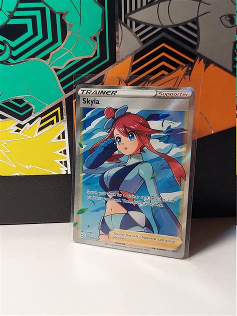 Pokemon Tcg Skyla 072072 Full Art Trainer Ultra Holo Rare Etsy