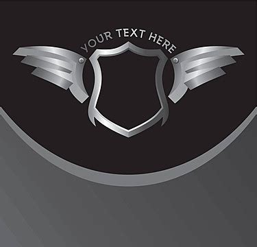 Silver Shield And Wing Art Celebration Achievement Medal Vector