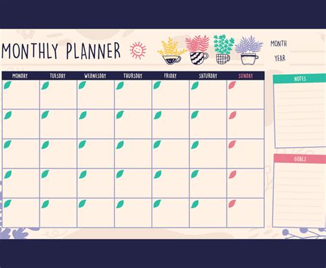 Plants Planner Monthly