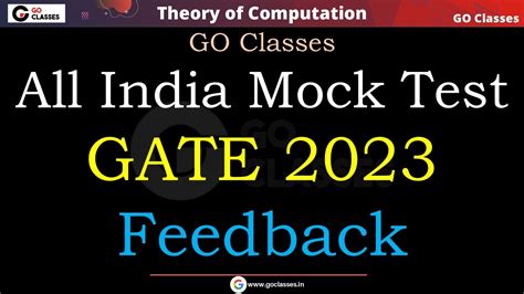 All India Mock Test Gate Cse Feedback Review Go Classes