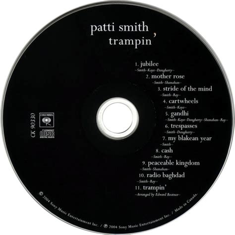 Carátula Cd De Patti Smith Trampin Portada