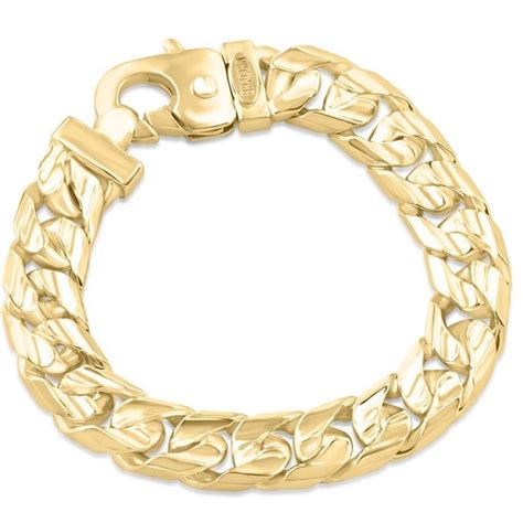 Mens 97 Gram Solid 14k Yellow Gold Cuban Link Masculine Bracelet For