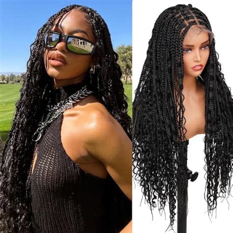 Olymei Boho Braided Wig Box Braids Wig Triangle Knotless