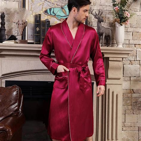 Long Mens Luxury Silk Robes Mens Silk Dressing Gowns In 2022 Silk