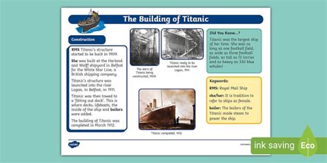 Ks Building Of Titanic Fact File Teacher Made Twinkl